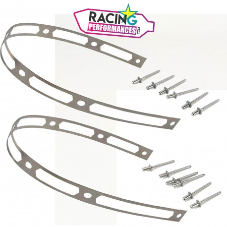 Kit 2 bandes à riveter Silencieux d'échappement Akrapovic + rivets inox