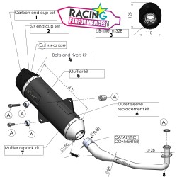 Pi&egrave;ces d&eacute;tach&eacute;es Ligne Leovince 14052K Nero | Honda Forza 125 2017-2020