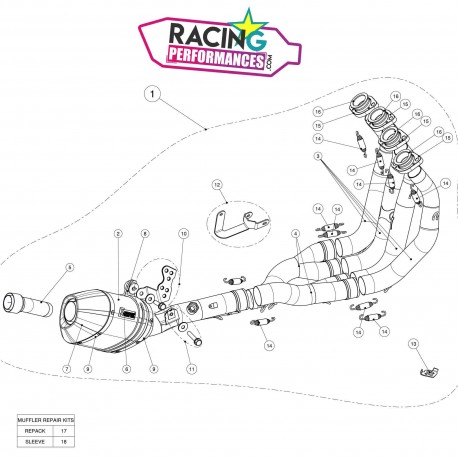 Ligne akrapovic evo S-S6RFT8-TC au détail | Suzuki Gsxr 600/750 2006-2010