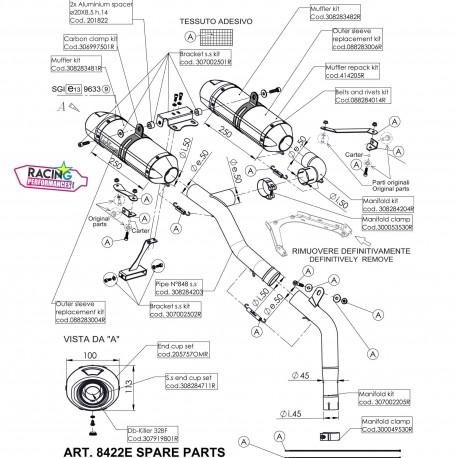 Demi-Ligne Leovince 8422E Yamaha FZ6 | Fazer 2004-2011 au détail