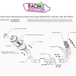 Ligne akrapovic S-S13R3-RC/1 au détail | Suzuki Gsxr 1300 Haybusa 99-2007