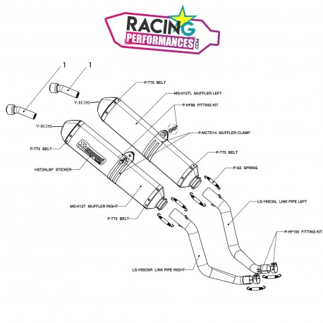 Demi-ligne akrapovic titane SS-Y6SO5-HDT Yamaha XT 660 2004-2006 au détail