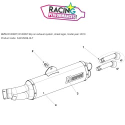 Pièces détachées silencieux Akrapovic Bmw R 1200 RT 2010-2013