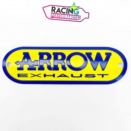 Plaque arrow exhaust jaune 9.4cm