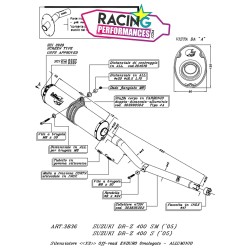 Demi-ligne Leovince au détail Suzuki Drz 400 SM 2001-2008