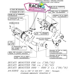 Demi-Ligne Leovince 8281E Ducati 696 | 796 | 1100 2008-2014 Monster au détail