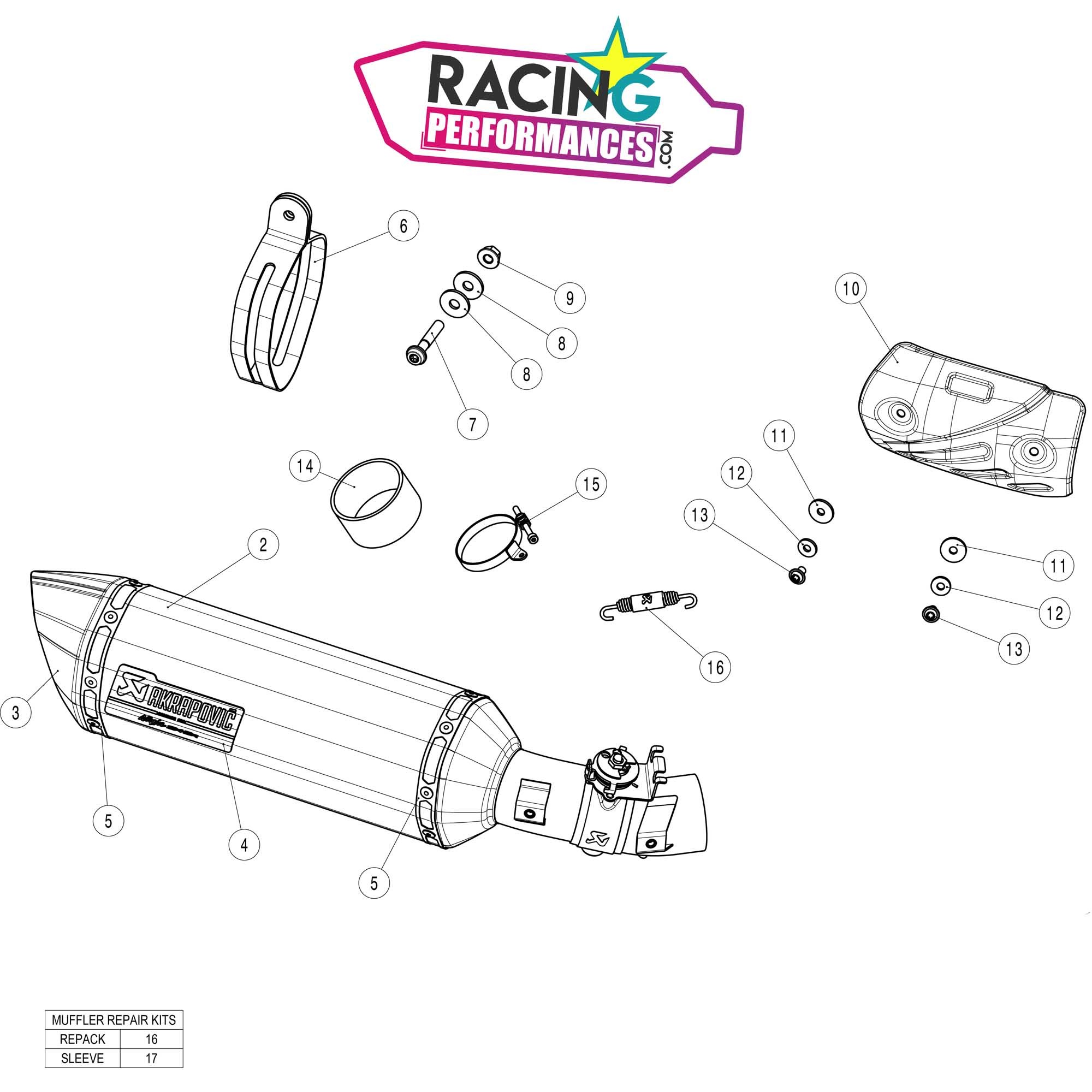 AKRAPOVIC アクラポビッチ P-MBK6R2A1 サイレンサーステー