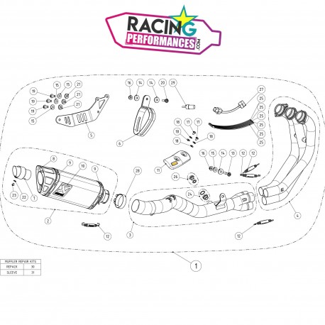Ligne akrapovic racing S-Y9R14-APC au détail | Yamaha Tracer 9 2021-2023