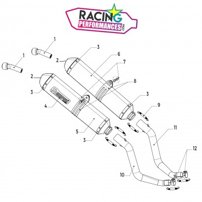 Demi-ligne akrapovic titane SS-Y6SO5-HDT Yamaha XT 660 2004-2006 au détail