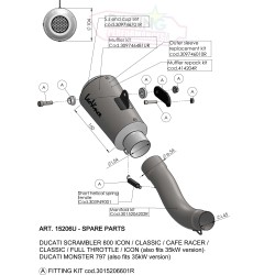 Demi-Ligne Leovince LV-10 15206U DUCATI SCRAMBLER 800 CAFE RACER/CLASSIC/FULL THROTTLE/ICON au détail